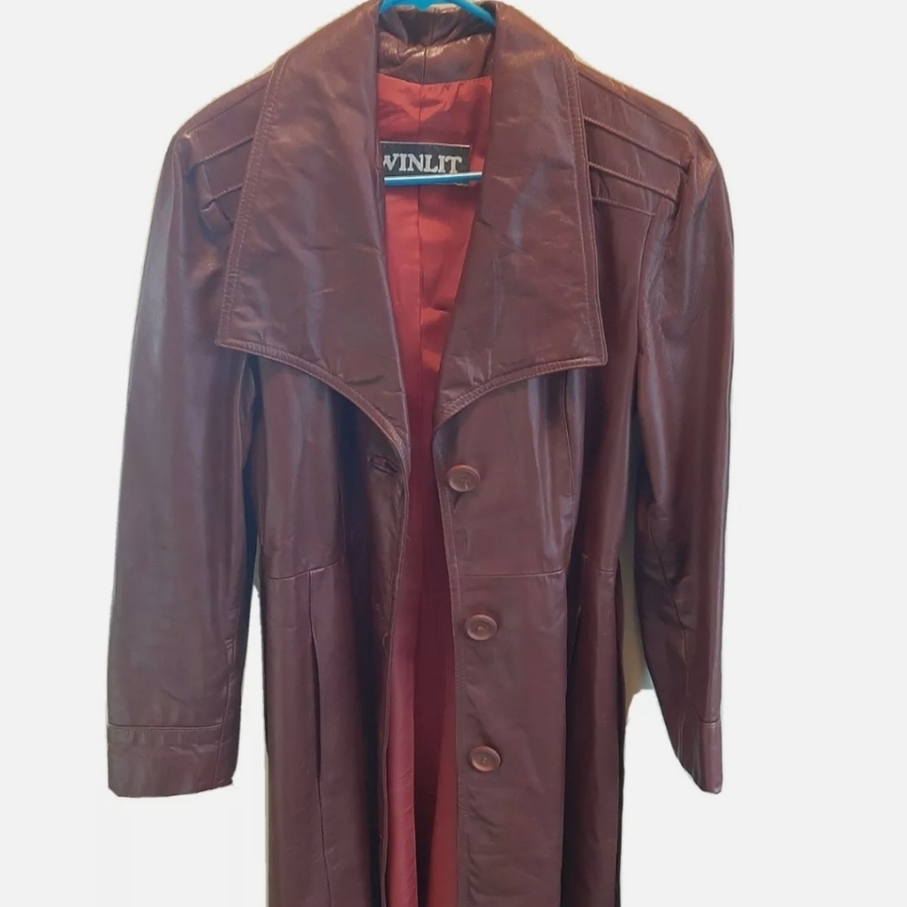 Vintage Winlit leather trench coat